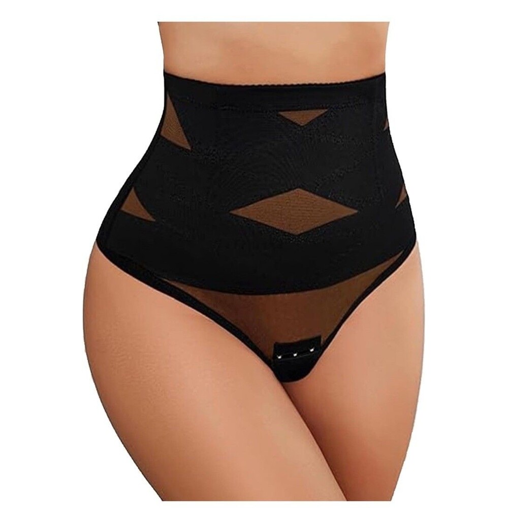 Avidlove Womens Tummy Control Thong Body Shaper Panties Gridle, Black, Lg